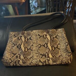 A.L.C. Snake Print Shoulder Bag in Brown and Tan